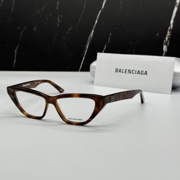 NEW BALENCIAGA BB0128O 002 CAT EYE HAVANA WOMEN EYEGLASSES BALENCIAGA - Picture 1 of 10